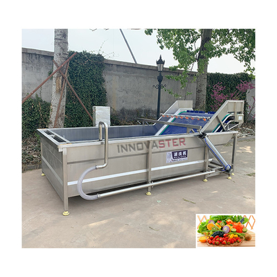 Máquina de limpieza de vegetales con burbujas de aire automática industrial de plata para frutas y papas