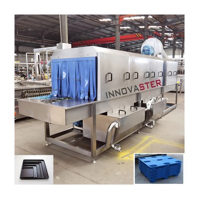 Máquina de limpieza por agua caliente de alta presión para bandejas/cajas/contenedores de material plástico