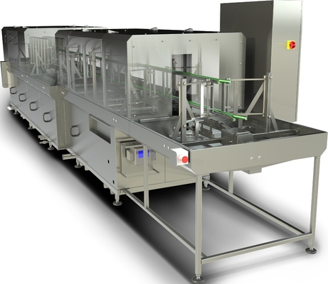 6100*1700*1700mm Máquina de limpieza de modelo integrado para cajas/contenedores personalizados