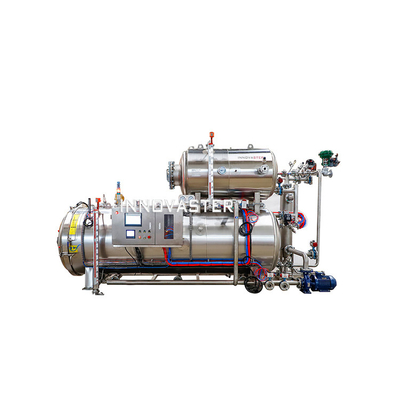 380V vapor horizontal agua a vapor salchicha bolsa botella líquida paquete máquina de retorte 2100 KG