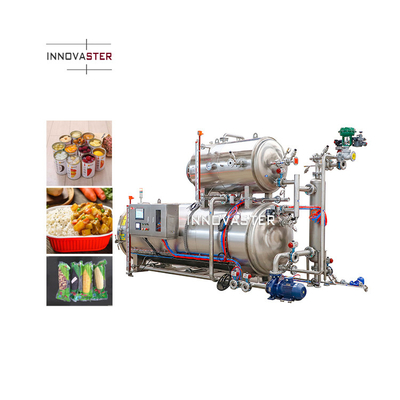 1100*1200*1500MM Tipo de rocío Vapor Pescado enlatado Esterilización de alimentos Máquina de retorte de autoclave