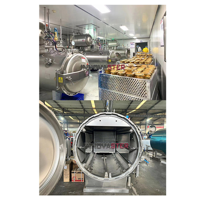1100*1200*1500MM Máquina de retorte de inmersión en agua por vibración para alimentos de huevo listos para el consumo