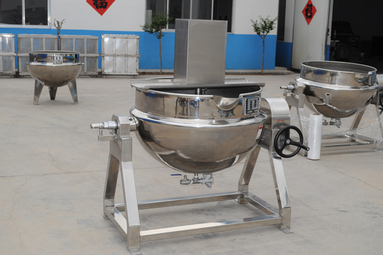 Función de ebullición y mezcla de acero inoxidable 304 caldera para la cocina de comedores escolares