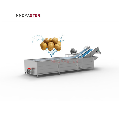 Máquina de limpieza de burbujas de verduras y frutas de plata con reciclaje de agua