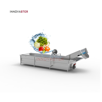 Lavadora automática industrial de burbujas de aire de plata para frutas y verduras de hoja