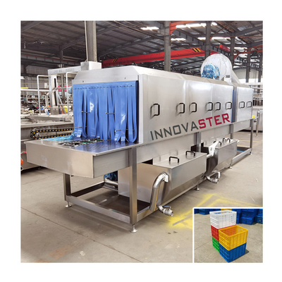 Limpieza 650 KG Automático de Alta Presión de agua de vapor Cajas de plástico Lavadora de cajas de canasta