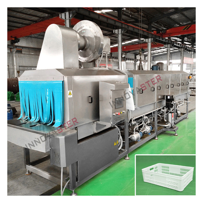 Máquina de lavado de palés para cajas y cestas de plástico con calefacción de vapor a alta presión