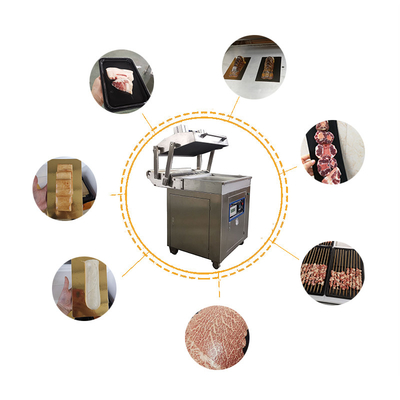Materiales de madera Máquina de embalaje automática de vacío con pieles adheridas Estado completo de los alimentos