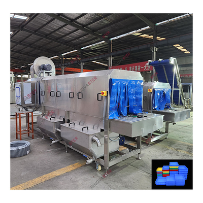 Máquina de lavado automática de cajas de plástico de 650 kg para limpieza y desinfección de palets