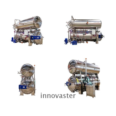Botellas de vidrio pequeñas Bolsas de salchicha para alimentos Procesamiento Retorte rotativo vertical autoclavable