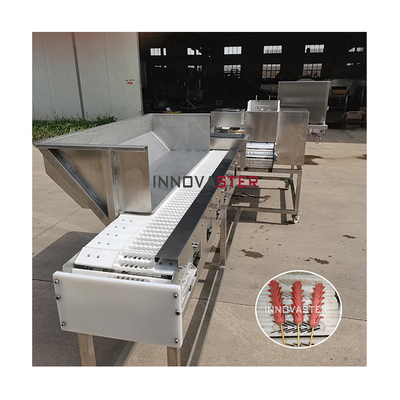 304 de acero inoxidable tensión 200V/380V/440V automático Kebab Satay de carne de res máquina de espátula
