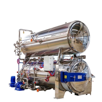 Autoclave horizontal industrial de precalentamiento por vapor medio para el procesamiento de bolsas de retorte
