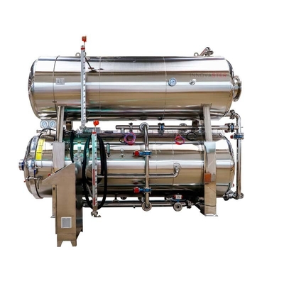 Autoclave horizontal industrial de precalentamiento por vapor medio para el procesamiento de bolsas de retorte