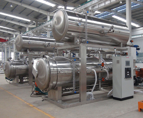 Procesamiento de alimentos de palo multifunción estática de sobrepresión retorta rotativa con voltaje 3P