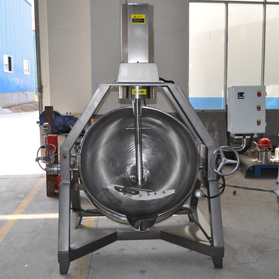 Cacerola de chaqueta semiautomática con mezclador 615KG para procesamiento de verduras y preparación de sopa