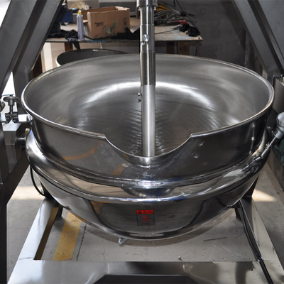 Cacerola de chaqueta semiautomática con mezclador 615KG para procesamiento de verduras y preparación de sopa