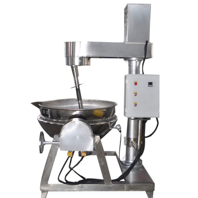 Cacerola de chaqueta semiautomática con mezclador 615KG para procesamiento de verduras y preparación de sopa