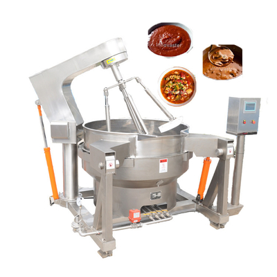 615KG mezcladora de cocina planetaria automática de múltiples cabezas inclinadas con caldera con chaqueta de salsa