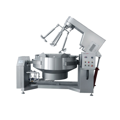615KG mezcladora de cocina planetaria automática de múltiples cabezas inclinadas con caldera con chaqueta de salsa