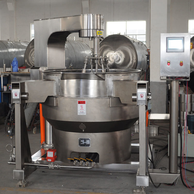615KG mezcladora de cocina planetaria automática de múltiples cabezas inclinadas con caldera con chaqueta de salsa