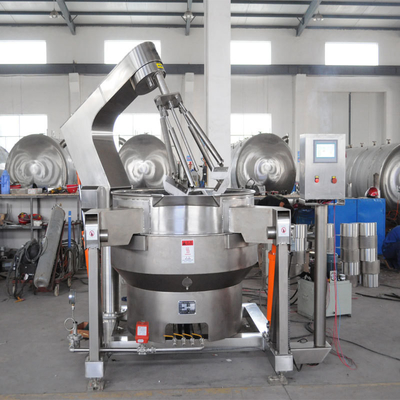 615KG mezcladora de cocina planetaria automática de múltiples cabezas inclinadas con caldera con chaqueta de salsa