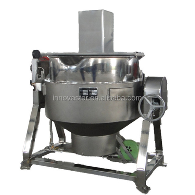 Cacerola de cocina con chaqueta de inclinación vertical de 615 kg para mezclar y cocinar salsa
