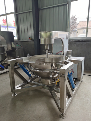 Chaqueta de alimentos y bebidas caldera de cocina con mezclador de agitador y acero inoxidable de 400 kg de peso