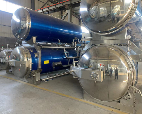 1100*1200*1500MM Retorta de inmersión en agua de doble capa para bolsas/latas de frutas y verduras