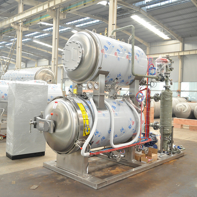 Esterilización a altas temperaturas Esterilizador de alimentos en botella/bolsa horizontal Retorte de inmersión en agua Autoclave 380V