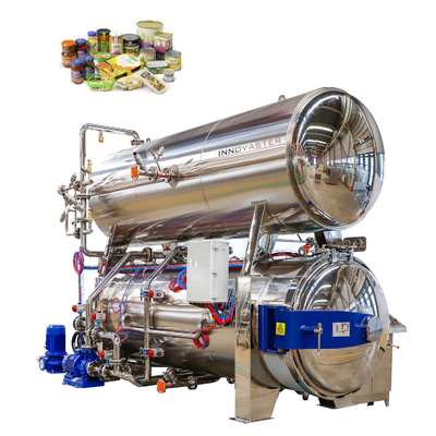Autoclave rotativo de vapor medio para la esterilización de leche condensada con retorte de multiplicación