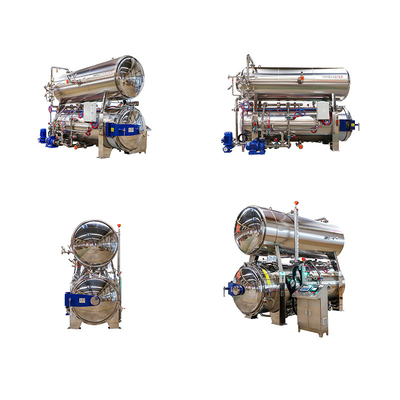 Autoclave horizontal industrial de precalentamiento por vapor medio para el procesamiento de bolsas de retorte