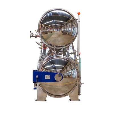 Retorte rotativo automático de inmersión en agua de 38w para máquina de esterilización de alimentos enlatados gruesos