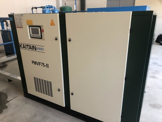Lubricado por aire 75kw 100HP Inversor de imán permanente Compresor de aire de tornillo de dos etapas